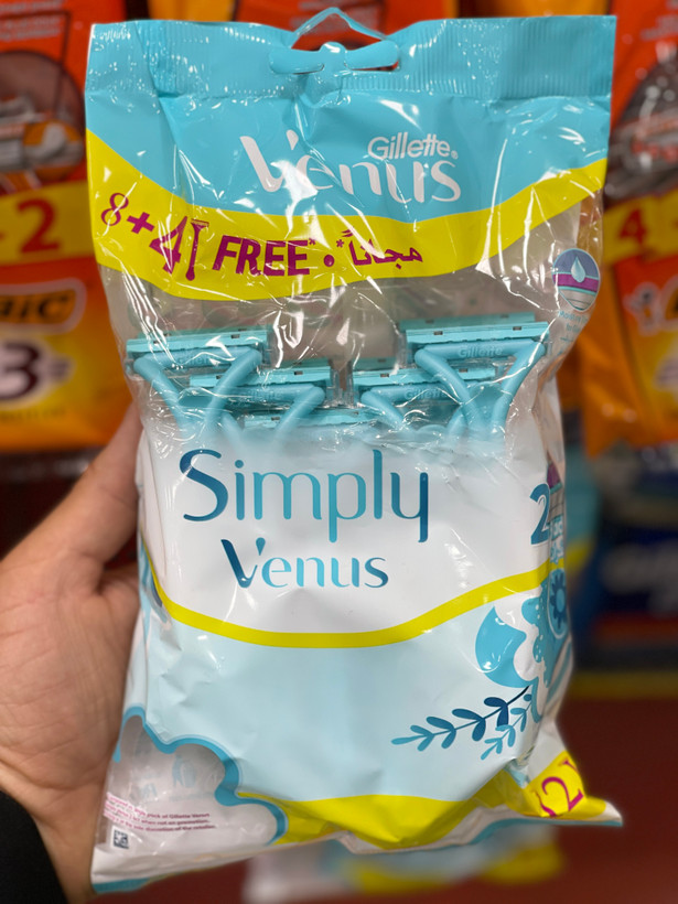 تیغ اصلاح زنانه ژیلت ونوس Simply Venus بسته ۱۲ عددی | اصلاح نرم و بدون حساسیت
