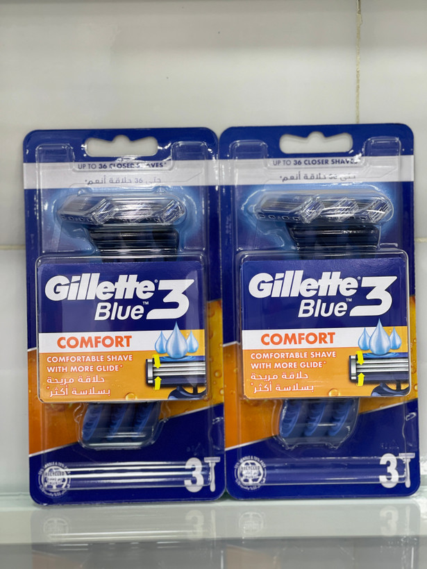 ژیلت بلوتری کامفورت 3 تیغه مردانه Gillette Blue 3 Comfort – اصلاح راحت و روان تا ۳۶ بار