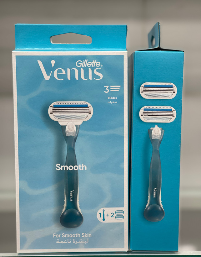 خودتراش زنانه ژیلت ونوس اسموت (Gillette Venus Smooth) 3 تیغه به همراه 2 یدک – اصلاحی نرم و بدون حساسیت