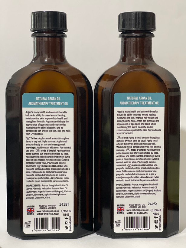 روغن آرگان طبیعی نیچر اسپل (Nature Spell) 150 میلیلیتر | تقویتکننده مو، آبرسان پوست و ترمیمکننده طبیعی