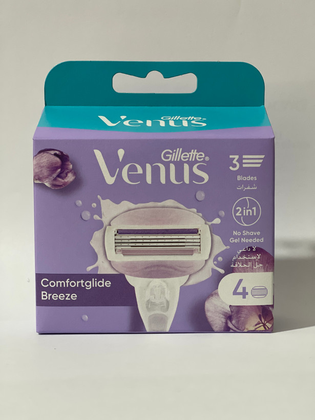 یدک خودتراش زنانه ژیلت ونوس کامفورت گلاید بریز 4 عددی اصلی | Gillette Venus Comfortglide Breeze با 3 تیغه