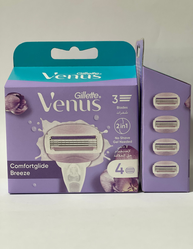 یدک خودتراش زنانه ژیلت ونوس کامفورت گلاید بریز 4 عددی اصلی | Gillette Venus Comfortglide Breeze با 3 تیغه