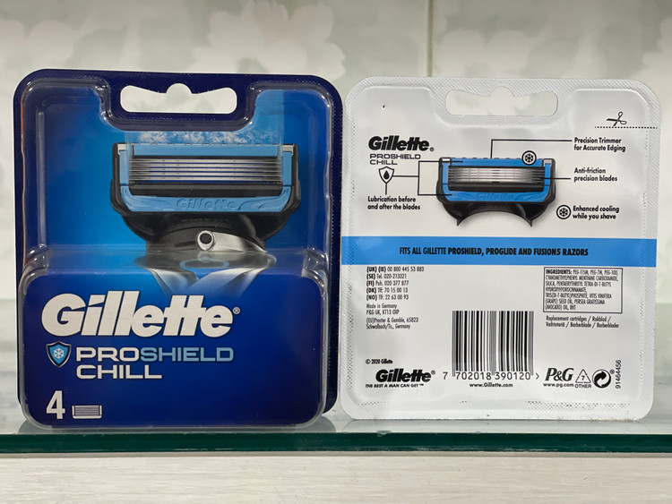 تیغ یدک ژیلت پروشیلد مدل ProShield Chill (بسته ۴ عددی) – اصلاحی خنک و بدون سوزش
