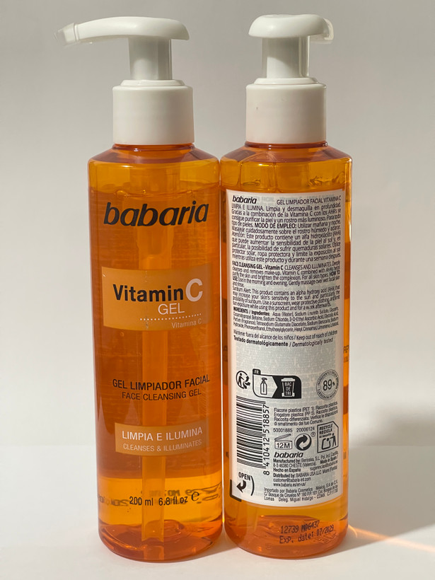 ژل شستشوی صورت ویتامین C باباریا Babaria Vitamin C Face Cleansing Gel حجم 200 میل | روشنکننده و پاکسازی عمیق پوست