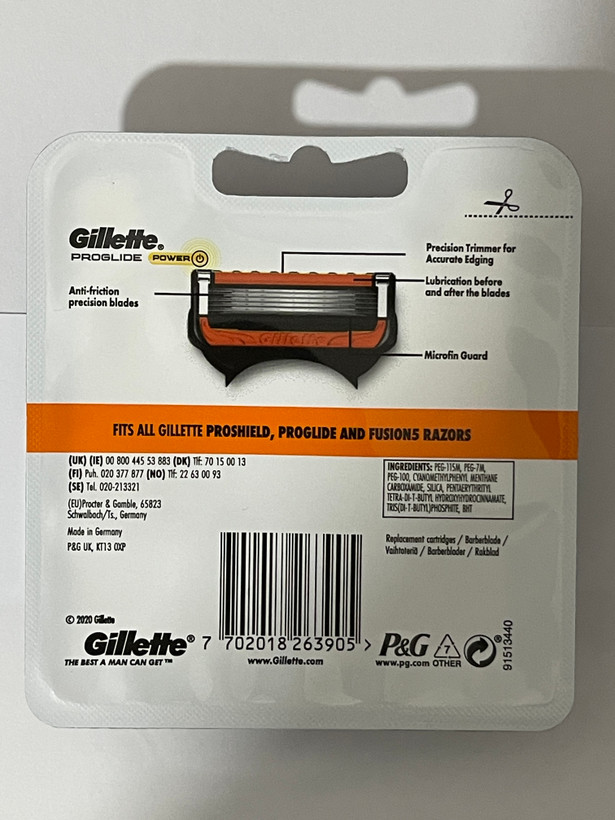 تیغ یدک ژیلت پروگلاید پاور ۴ عددی اصل آلمان | Gillette ProGlide Power